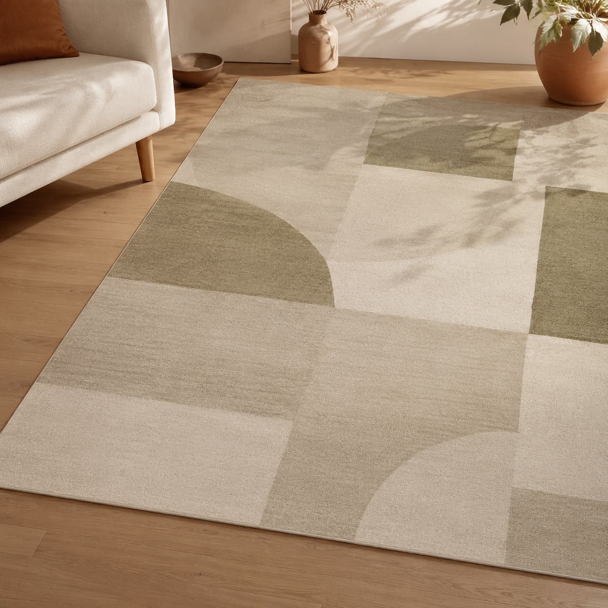 Modern Area Rug styled in a modern room